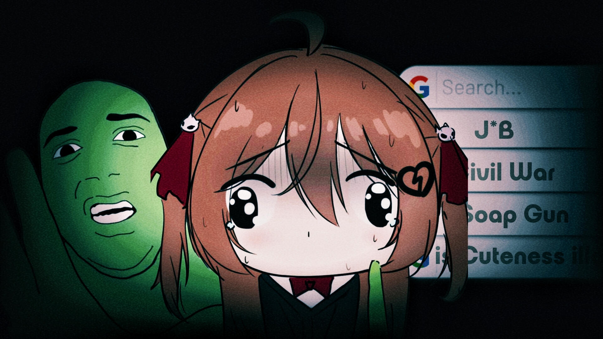 Search history LEAKED thumbnail. Evil and Vedal png from x.com/ZSINCHINA